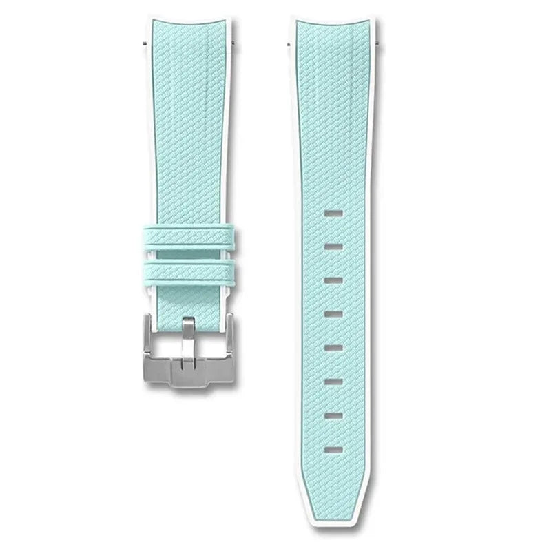 Curved End Strap for Omega X Swatch Joint MoonSwatch Planet 20mm Silicone Quick Release Watch Band Bracelet for Speedmaster