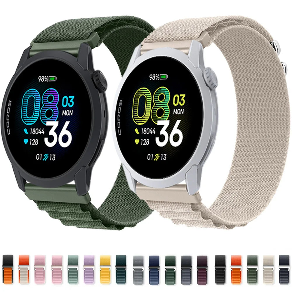 20mm 22mm Alpine Loop Band for PACE 4 3 2/PACE Pro/APEX 4 42mm/2 Pro Nylon Wristband for Suunto Vertical 2/9 Peak Pro/Race Strap