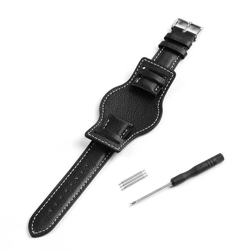 Vintage Leather Watch Strap 18mm 20mm 22mm for Omega for Seiko Universal Bracelet Replacement for Women Men Band Accessories