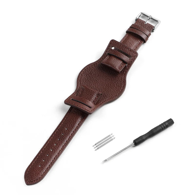 Vintage Leather Watch Strap 18mm 20mm 22mm for Omega for Seiko Universal Bracelet Replacement for Women Men Band Accessories