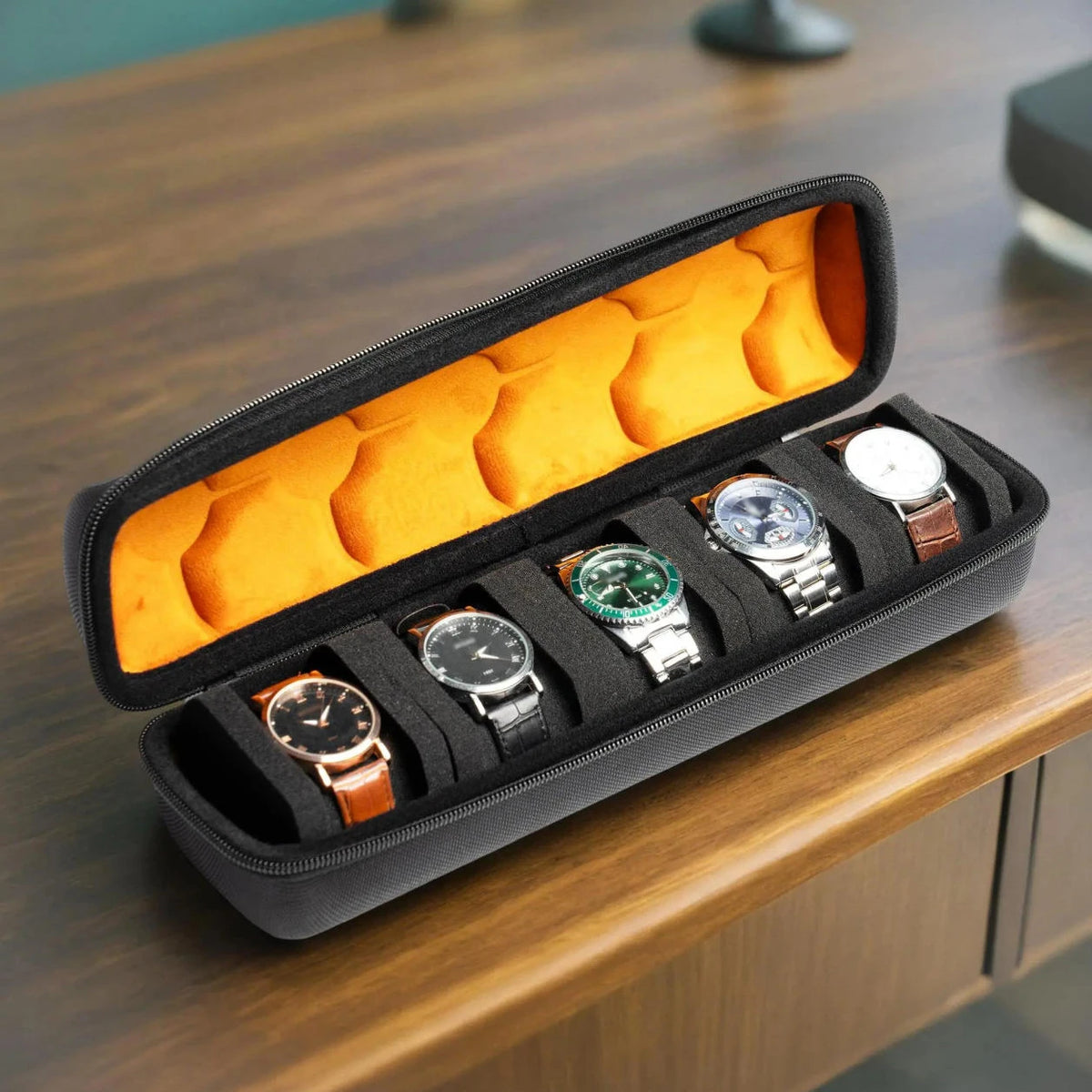 Watch Box Organizer for Men,Watch Travel Case Portable Storage Watch Display Holder for Wristwatches with anti-Move Watch Pillow