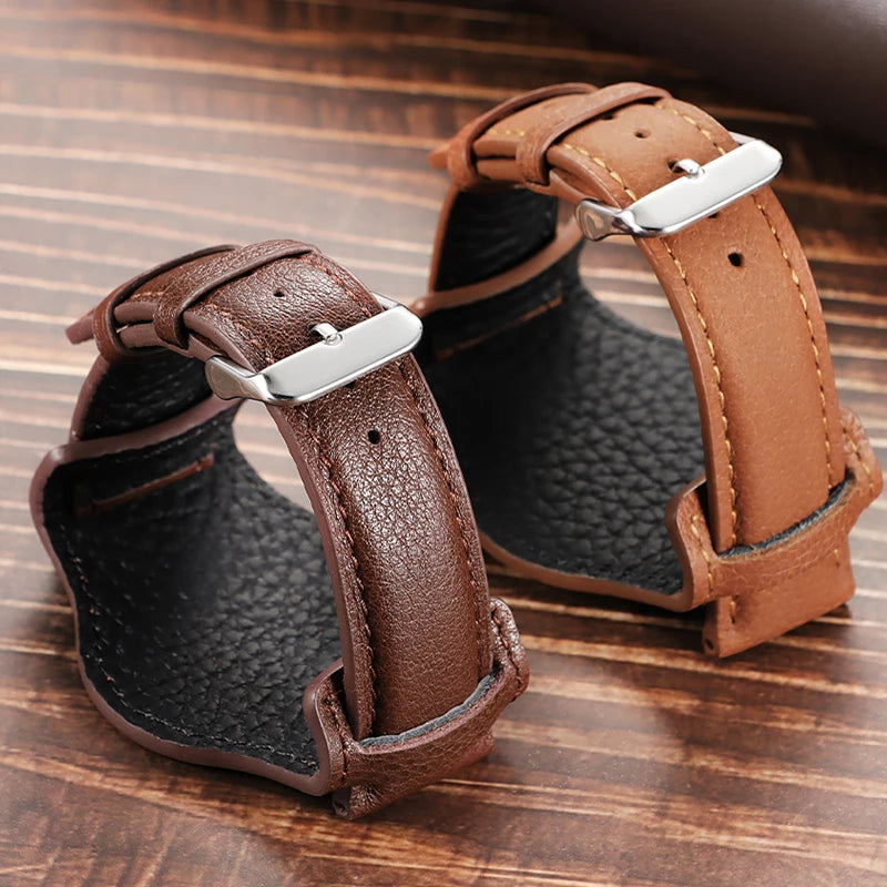 Vintage Leather Watch Strap 18mm 20mm 22mm for Omega for Seiko Universal Bracelet Replacement for Women Men Band Accessories
