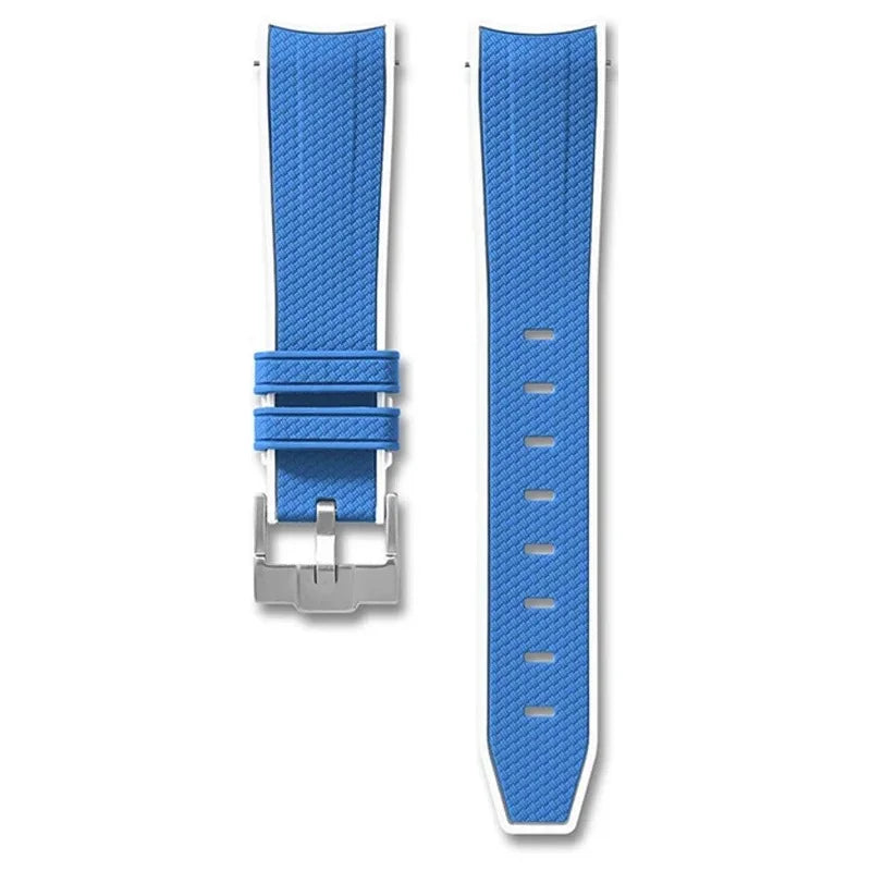Curved End Strap for Omega X Swatch Joint MoonSwatch Planet 20mm Silicone Quick Release Watch Band Bracelet for Speedmaster