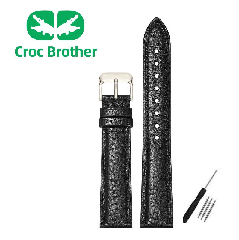 2025 genuine Leather watch strap  Accessories  wristband 10mm 12mm 14mm 16mm 18mm 20mm 22mm Genuine Leather   Strap with Tool